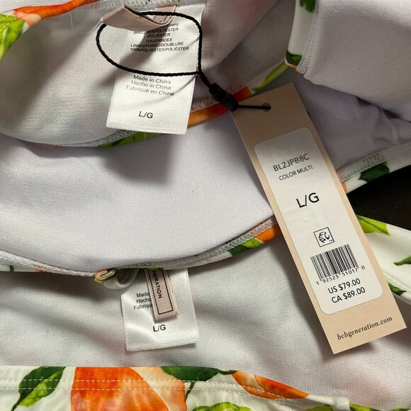 BCBGeneration Women's Paris Peach Poof Sleeve 2-pc Bikini Swimsuit - Large NWT - Picture 5 of 5